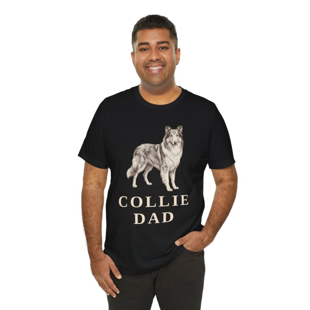 Collie Dad Shirt, Vintage Dog Sketch Tee, Dog Dad Gift Collie Dad Shirt, Vintage Dog Sketch Tee, Dog Dad Gift