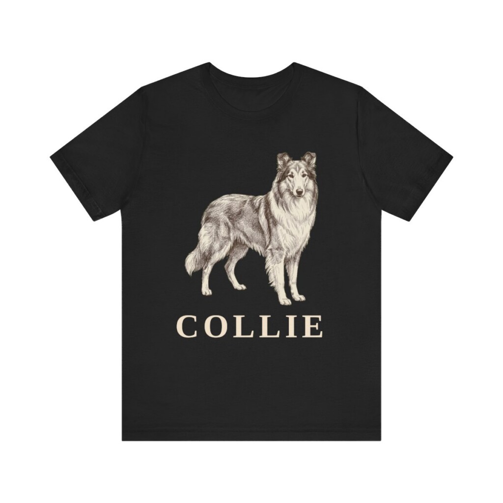 Collie Lover Shirt, Vintage Dog Sketch Tee, Dog Lover Gift