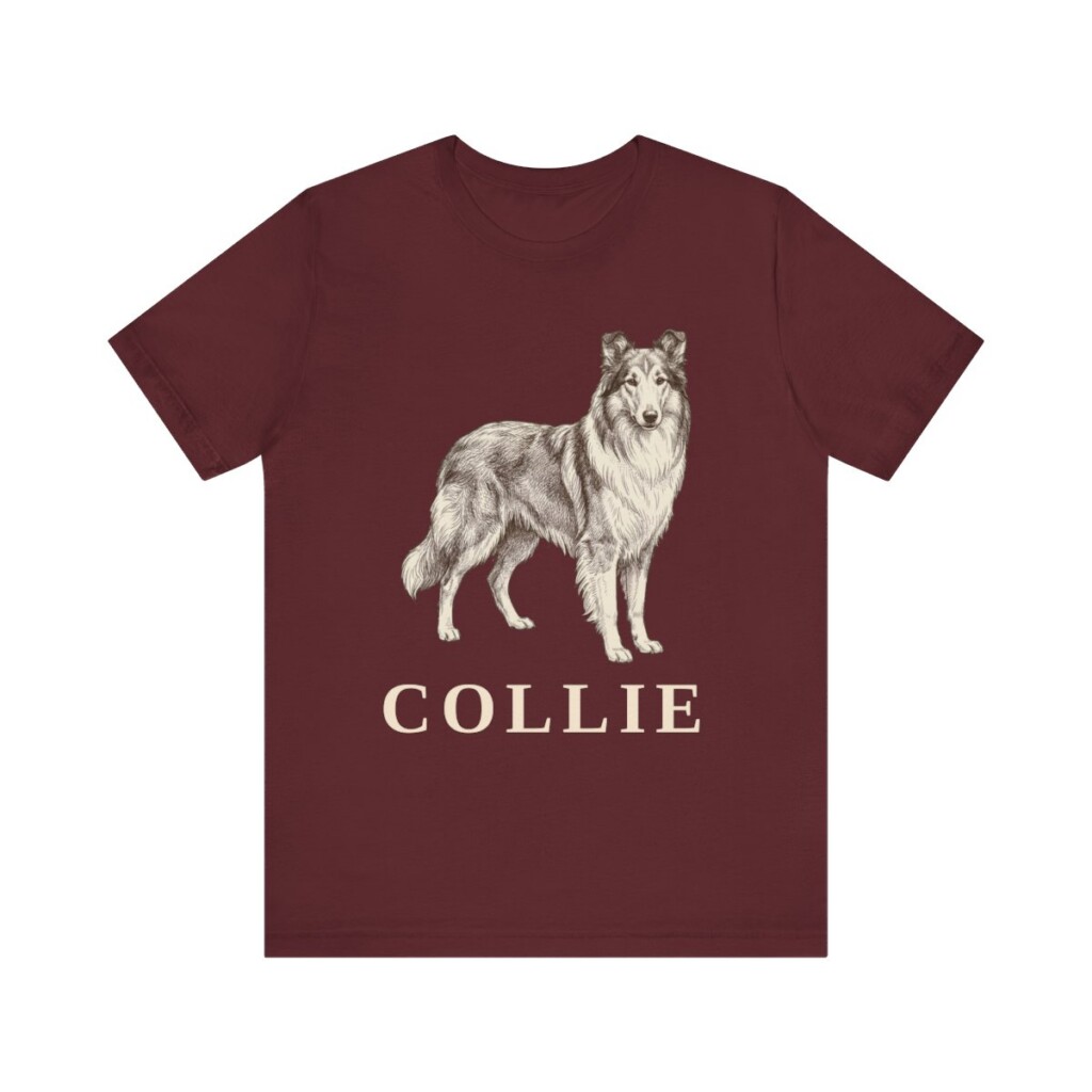 Collie Lover Shirt, Vintage Dog Sketch Tee, Dog Lover Gift