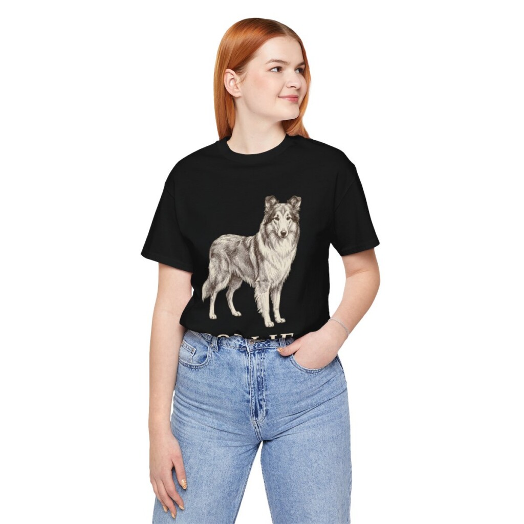 Collie Lover Shirt, Vintage Dog Sketch Tee, Dog Lover Gift