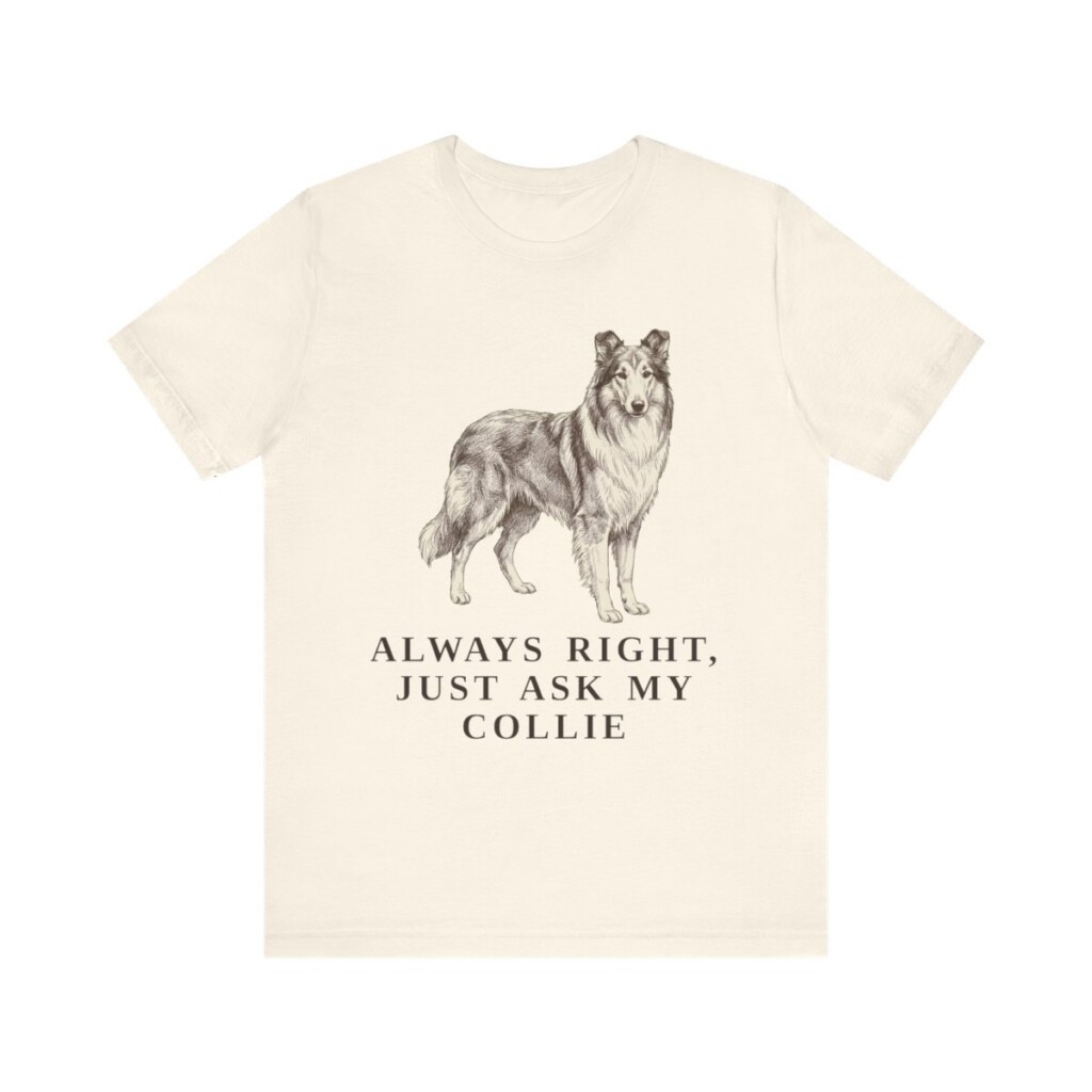 Collie Humor Shirt, Vintage Dog Sketch Tee, Dog Humor Gift