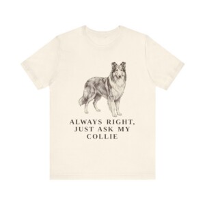 Collie Humor Shirt, Vintage Dog Sketch Tee, Dog Humor Gift