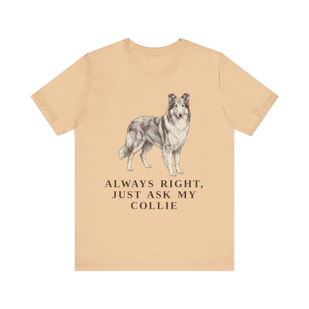 Collie Humor Shirt, Vintage Dog Sketch Tee, Dog Humor Gift