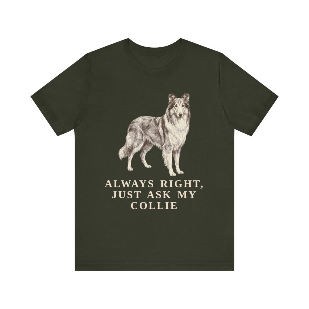 Collie Humor Shirt, Vintage Dog Sketch Tee, Dog Humor Gift
