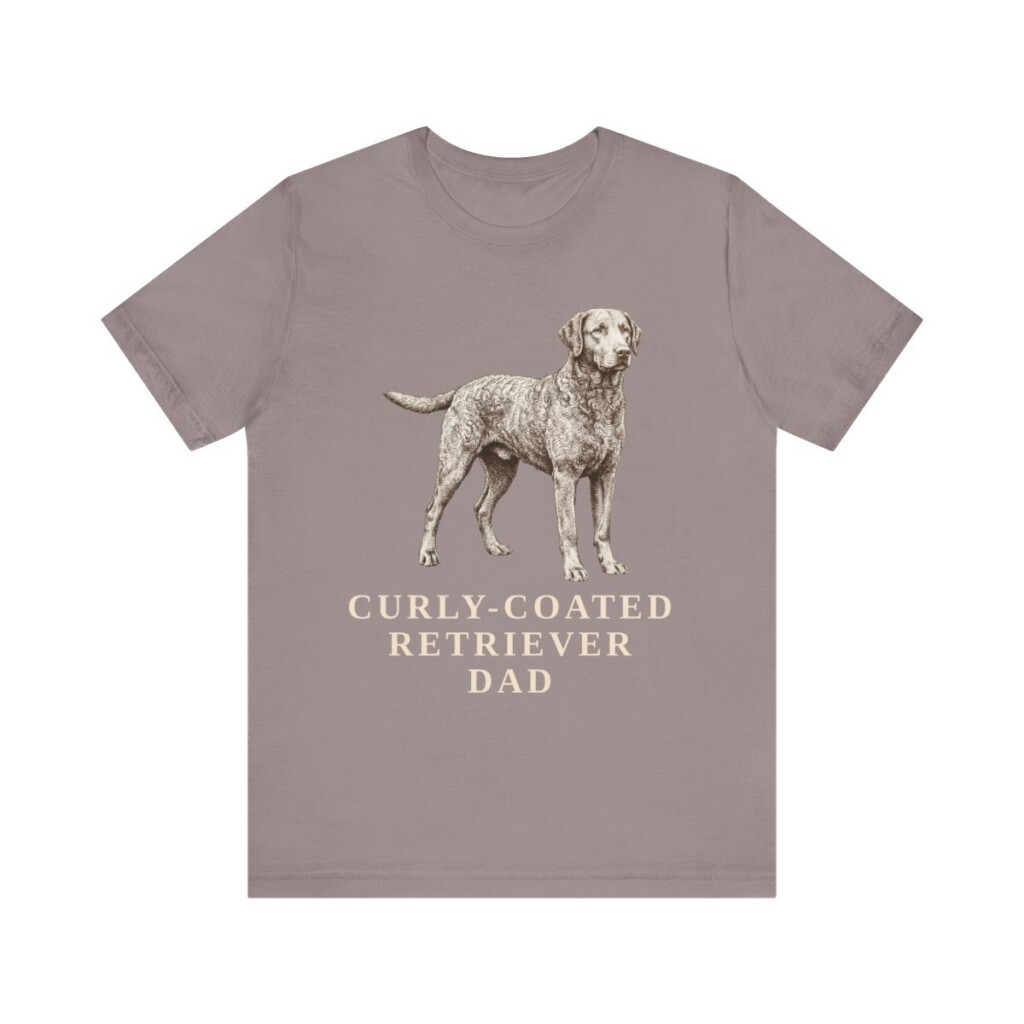 Curly-Coated Retriever Dad Shirt, Vintage Dog Sketch Tee, Dog Dad Gift