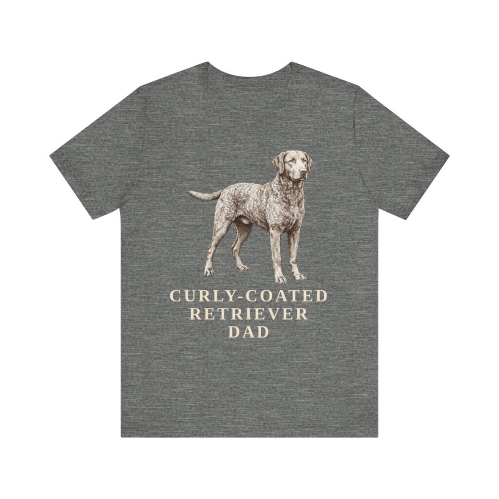 Curly-Coated Retriever Dad Shirt, Vintage Dog Sketch Tee, Dog Dad Gift