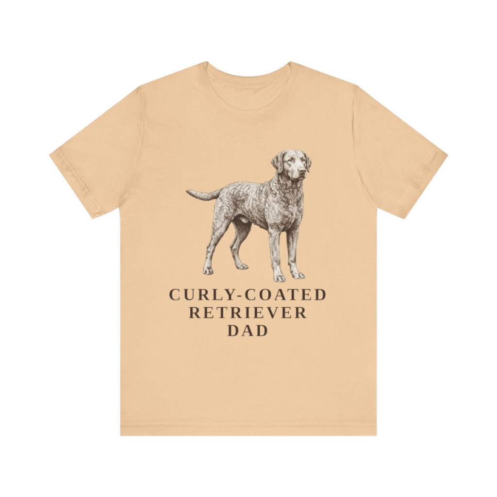 Curly-Coated Retriever Dad Shirt, Vintage Dog Sketch Tee, Dog Dad Gift