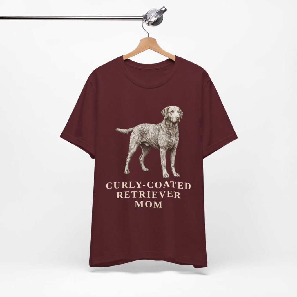 Curly-Coated Retriever Mom Shirt, Vintage Dog Sketch Tee, Dog Mom Gift