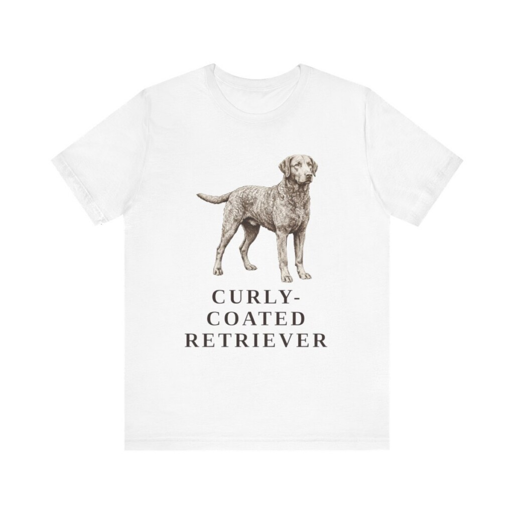 Curly-Coated Retriever Lover Shirt, Vintage Dog Sketch Tee, Dog Lover Gift