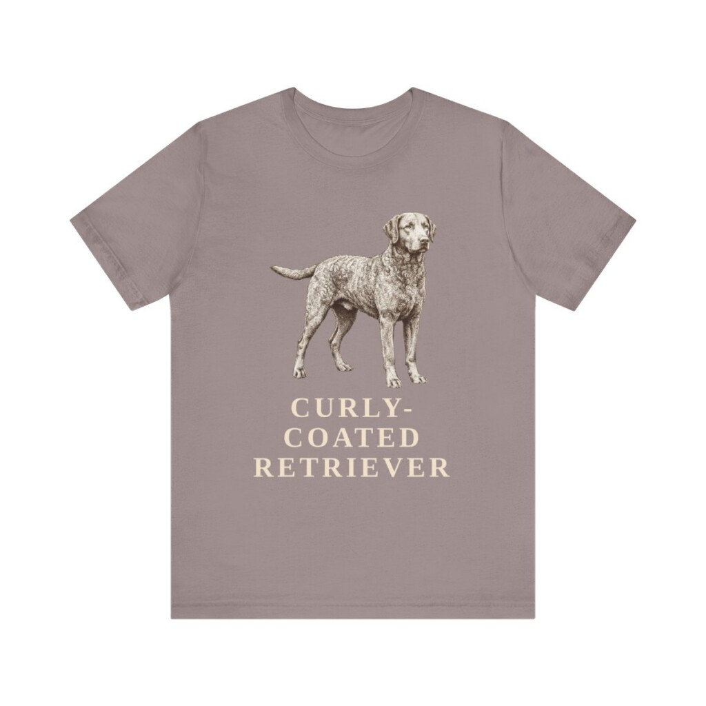 Curly-Coated Retriever Lover Shirt, Vintage Dog Sketch Tee, Dog Lover Gift
