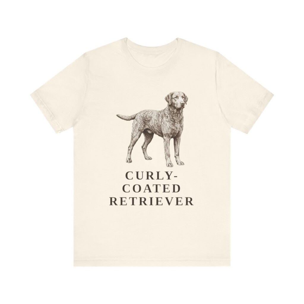 Curly-Coated Retriever Lover Shirt, Vintage Dog Sketch Tee, Dog Lover Gift