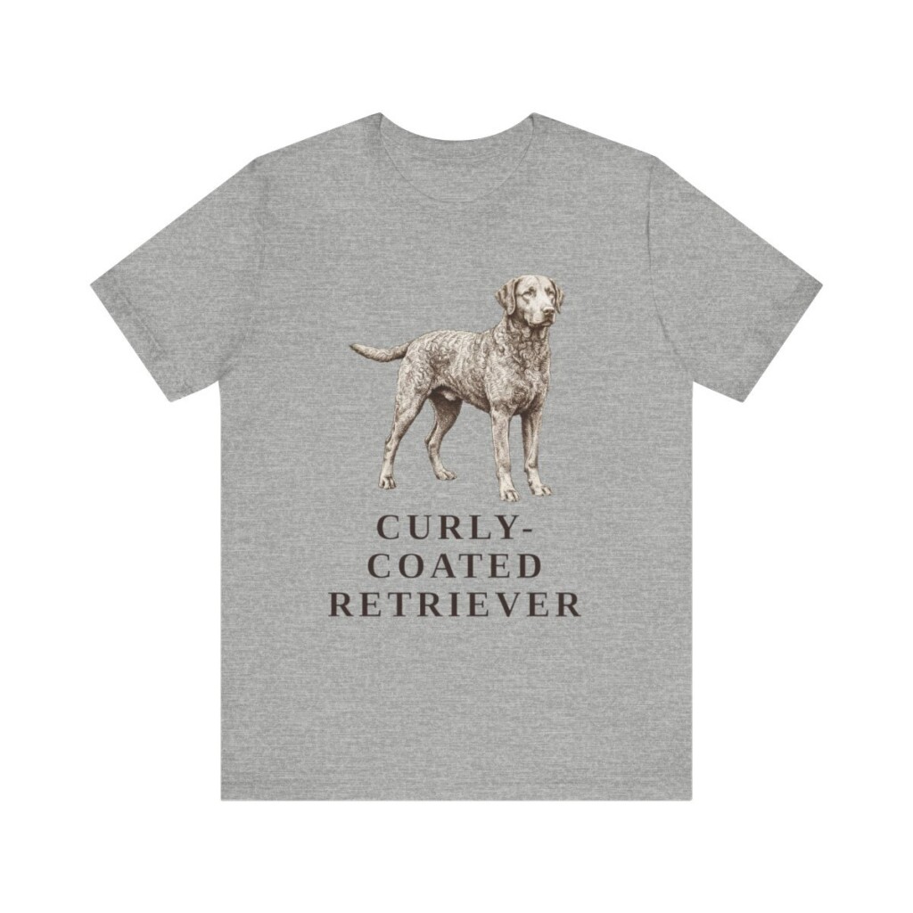 Curly-Coated Retriever Lover Shirt, Vintage Dog Sketch Tee, Dog Lover Gift