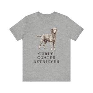 Curly-Coated Retriever Lover Shirt, Vintage Dog Sketch Tee, Dog Lover Gift