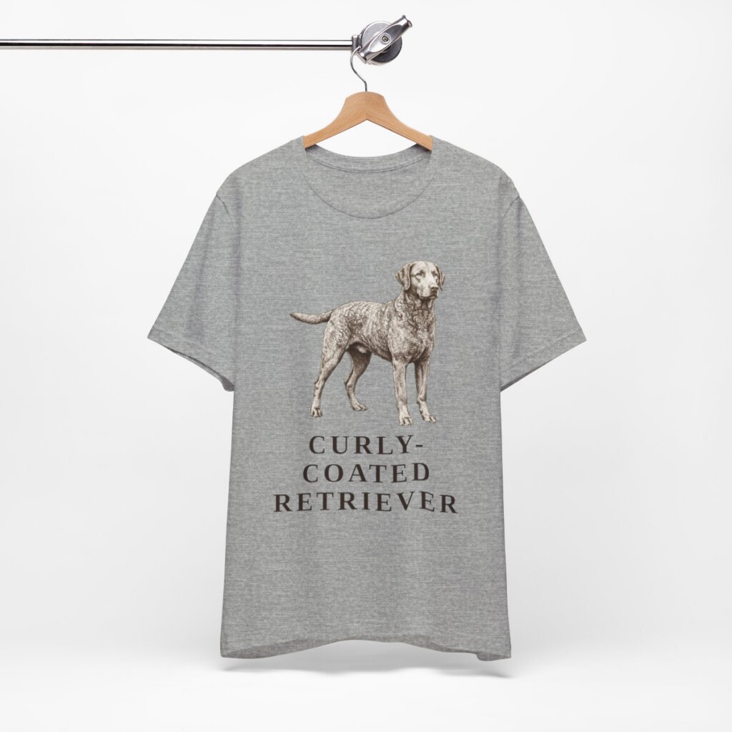 Curly-Coated Retriever Lover Shirt, Vintage Dog Sketch Tee, Dog Lover Gift