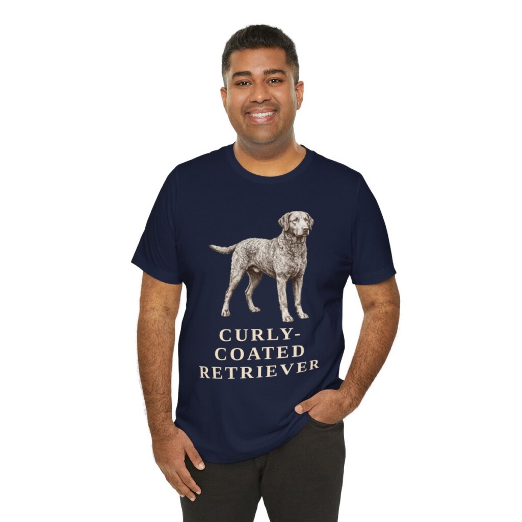 Curly-Coated Retriever Lover Shirt, Vintage Dog Sketch Tee, Dog Lover Gift