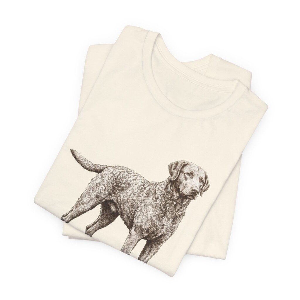 Curly-Coated Retriever Humor Shirt, Vintage Dog Sketch Tee, Dog Humor Gift