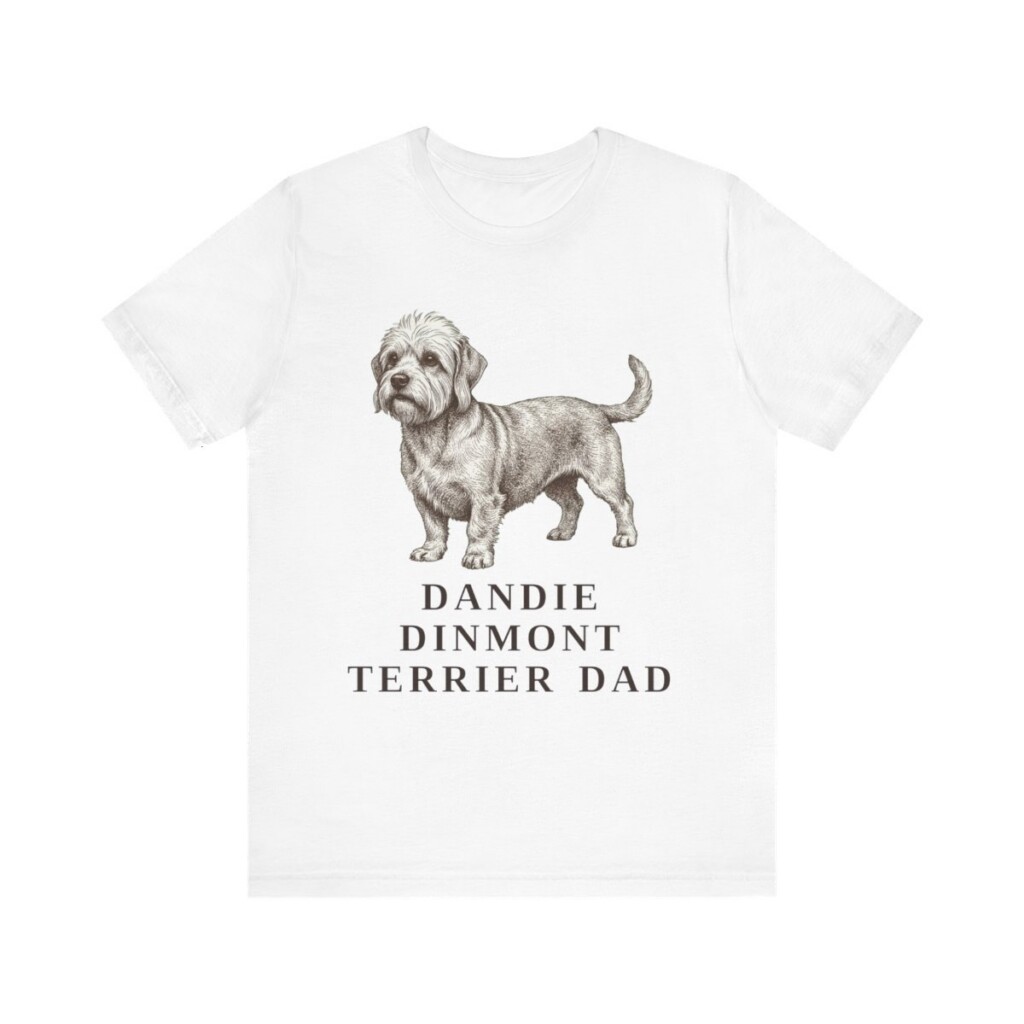 Dandie Dinmont Terrier Dad Shirt, Vintage Dog Sketch Tee, Dog Dad Gift