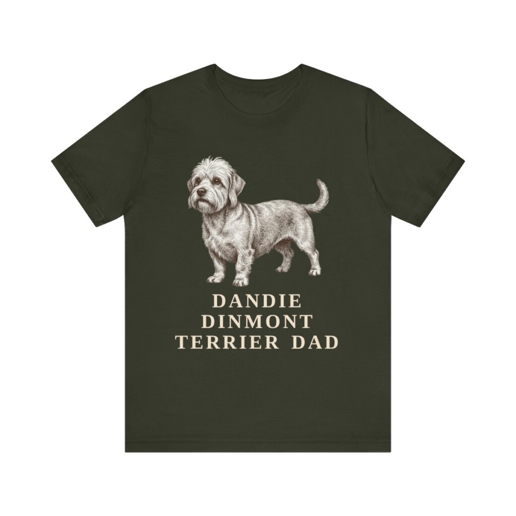 Dandie Dinmont Terrier Dad Shirt, Vintage Dog Sketch Tee, Dog Dad Gift