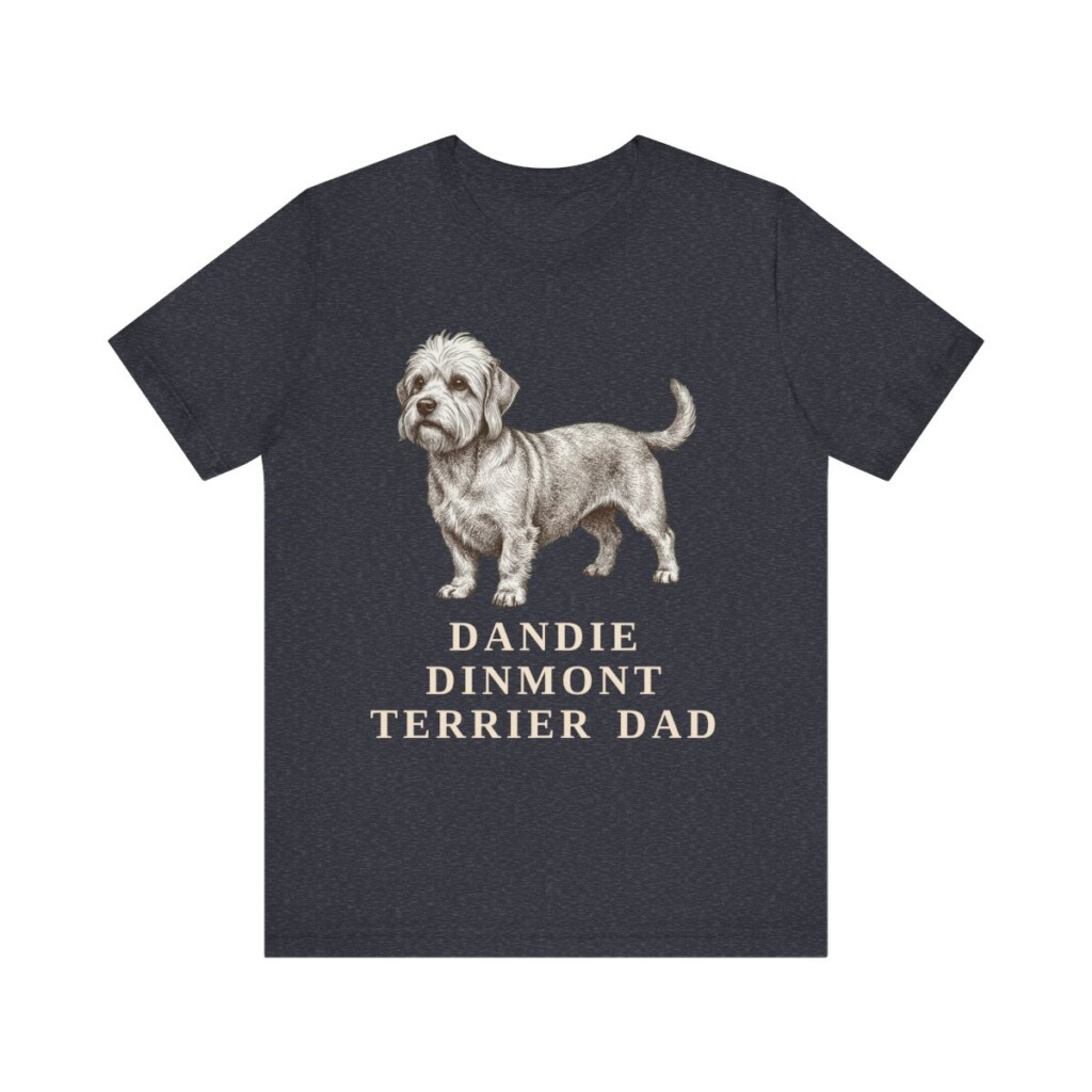 Dandie Dinmont Terrier Dad Shirt, Vintage Dog Sketch Tee, Dog Dad Gift