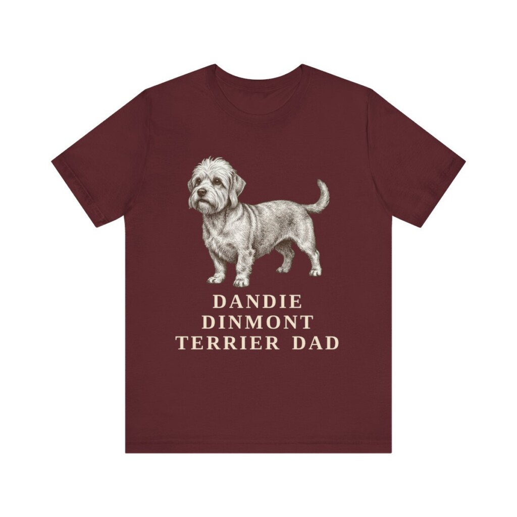 Dandie Dinmont Terrier Dad Shirt, Vintage Dog Sketch Tee, Dog Dad Gift