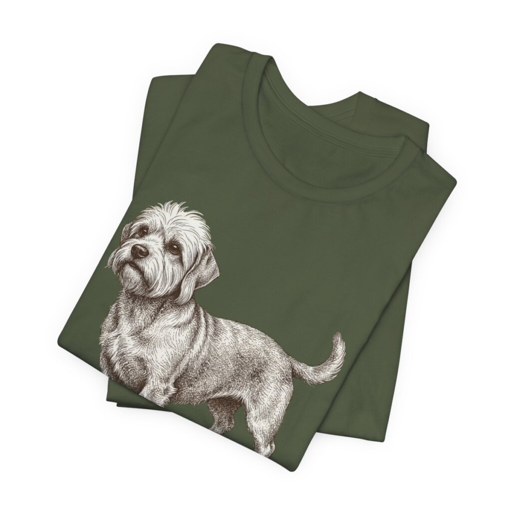 Dandie Dinmont Terrier Dad Shirt, Vintage Dog Sketch Tee, Dog Dad Gift