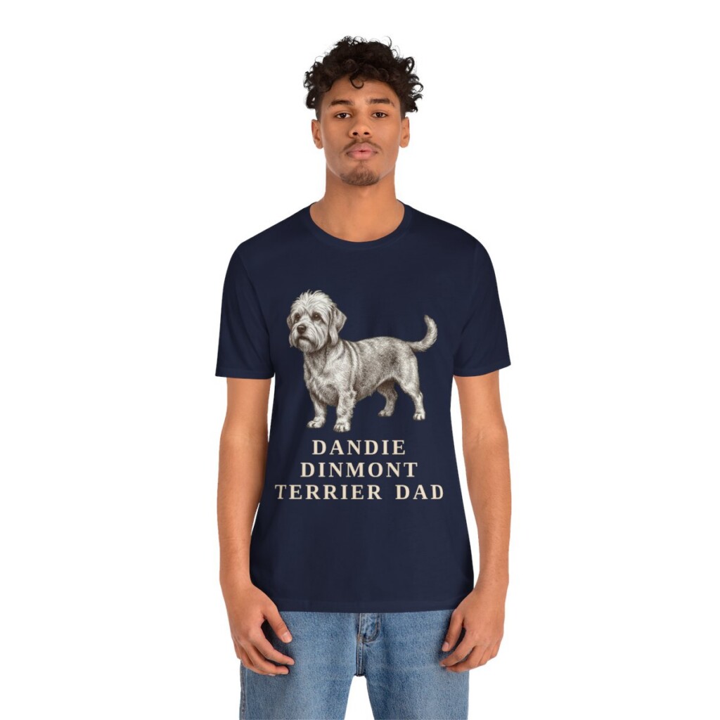 Dandie Dinmont Terrier Dad Shirt, Vintage Dog Sketch Tee, Dog Dad Gift