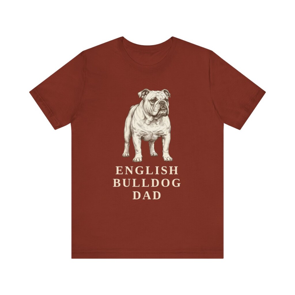 English Bulldog Dad Shirt, Vintage Dog Sketch Tee, Dog Dad Gift