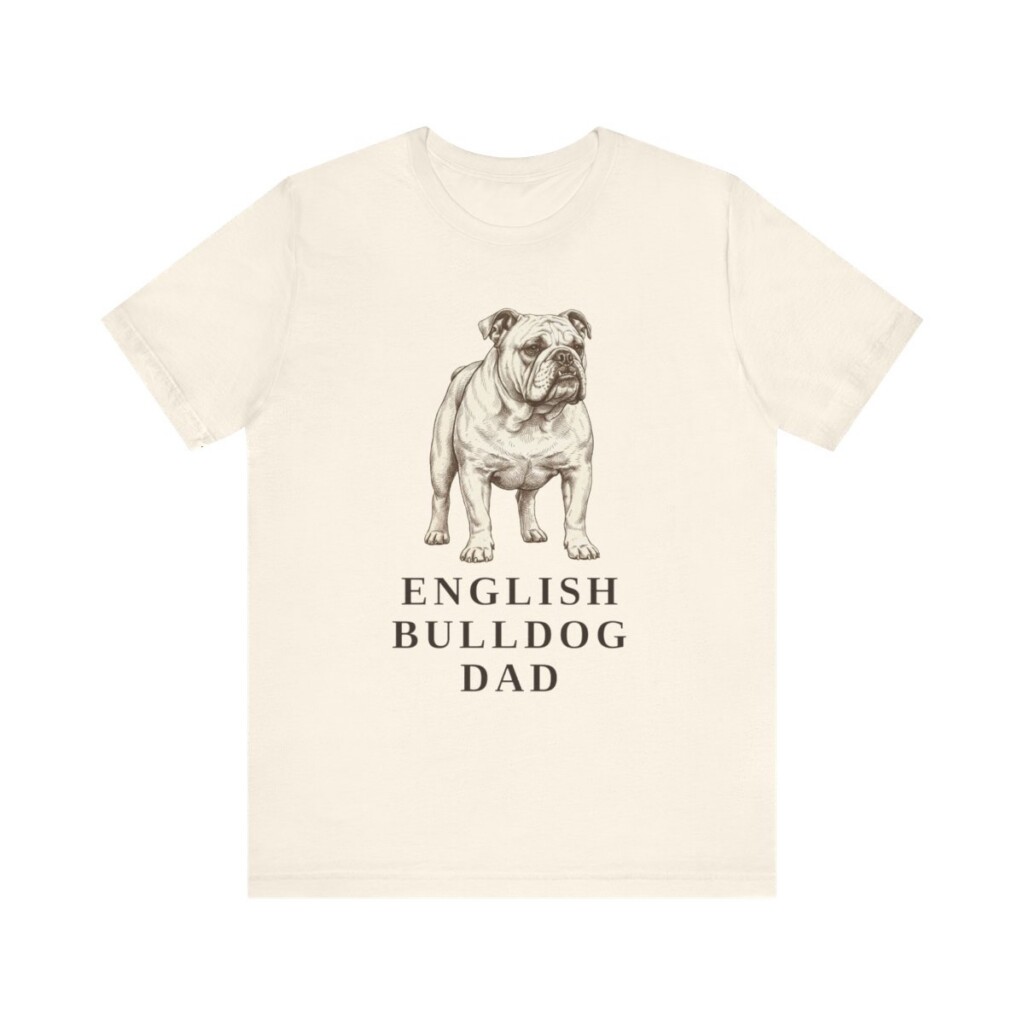 English Bulldog Dad Shirt, Vintage Dog Sketch Tee, Dog Dad Gift