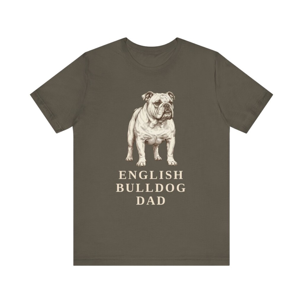 English Bulldog Dad Shirt, Vintage Dog Sketch Tee, Dog Dad Gift