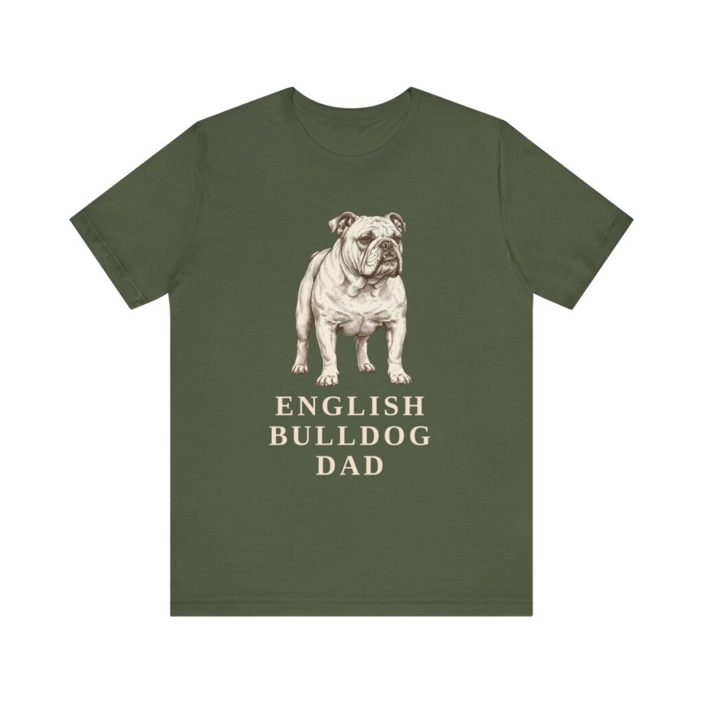 English Bulldog Dad Shirt, Vintage Dog Sketch Tee, Dog Dad Gift