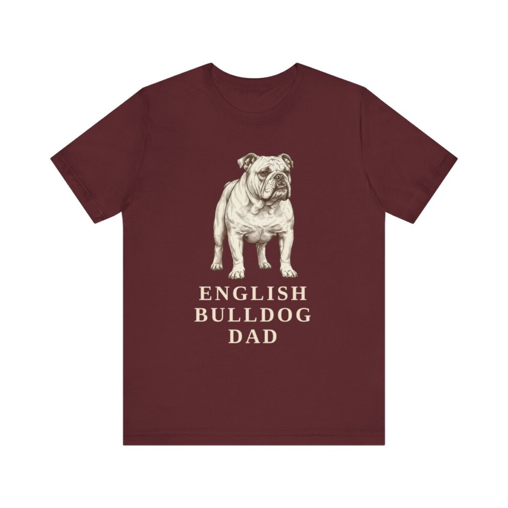 English Bulldog Dad Shirt, Vintage Dog Sketch Tee, Dog Dad Gift