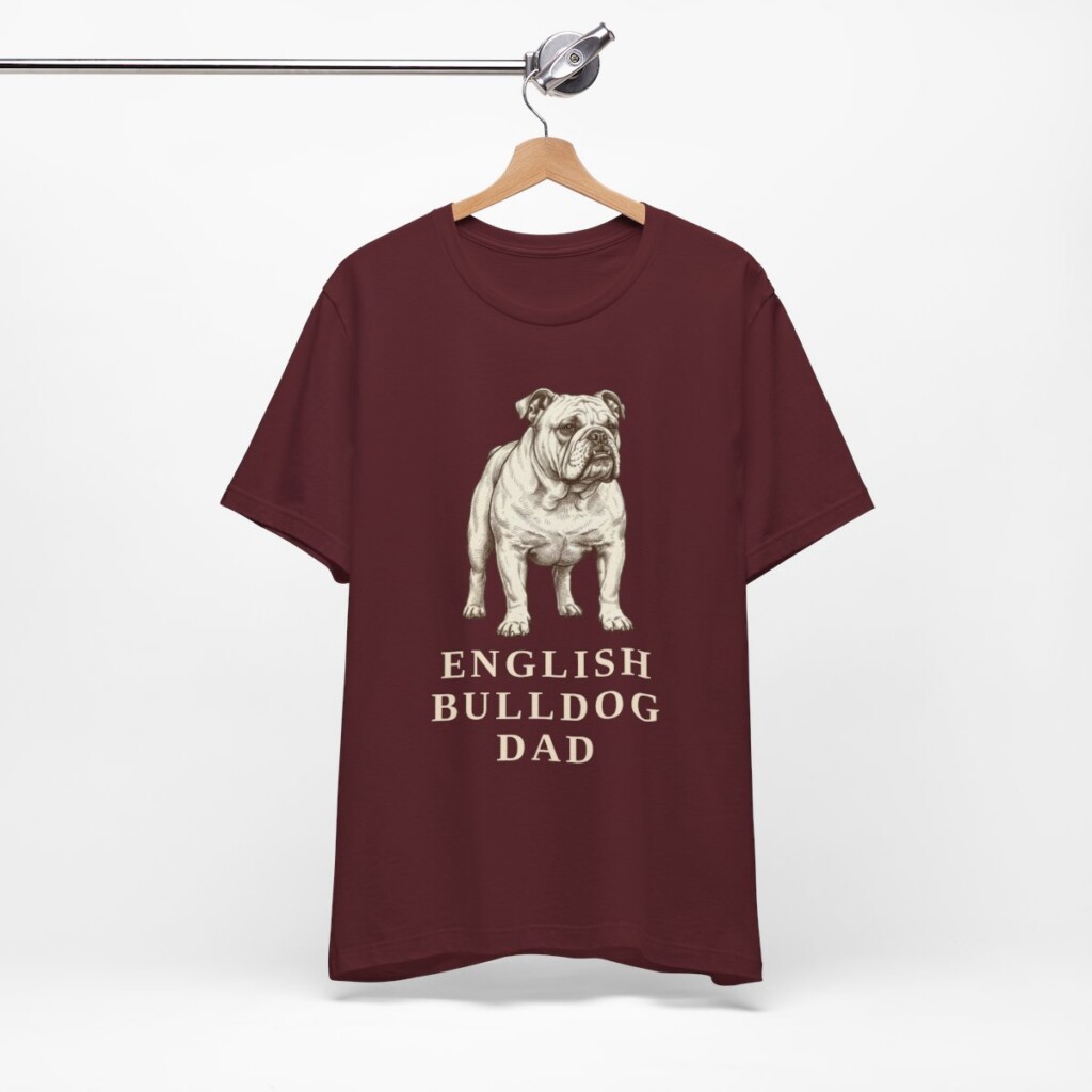 English Bulldog Dad Shirt, Vintage Dog Sketch Tee, Dog Dad Gift