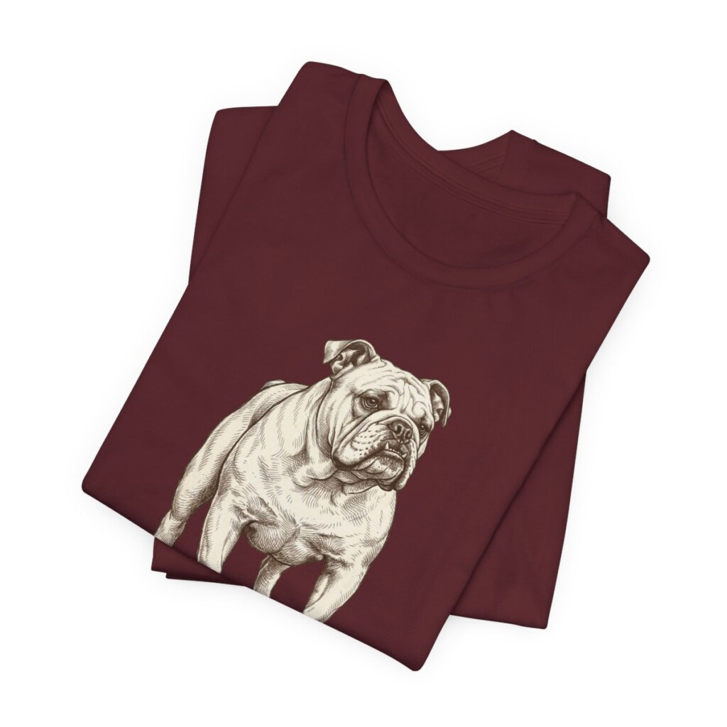 English Bulldog Humor Shirt, Vintage Dog Sketch Tee, Dog Humor Gift