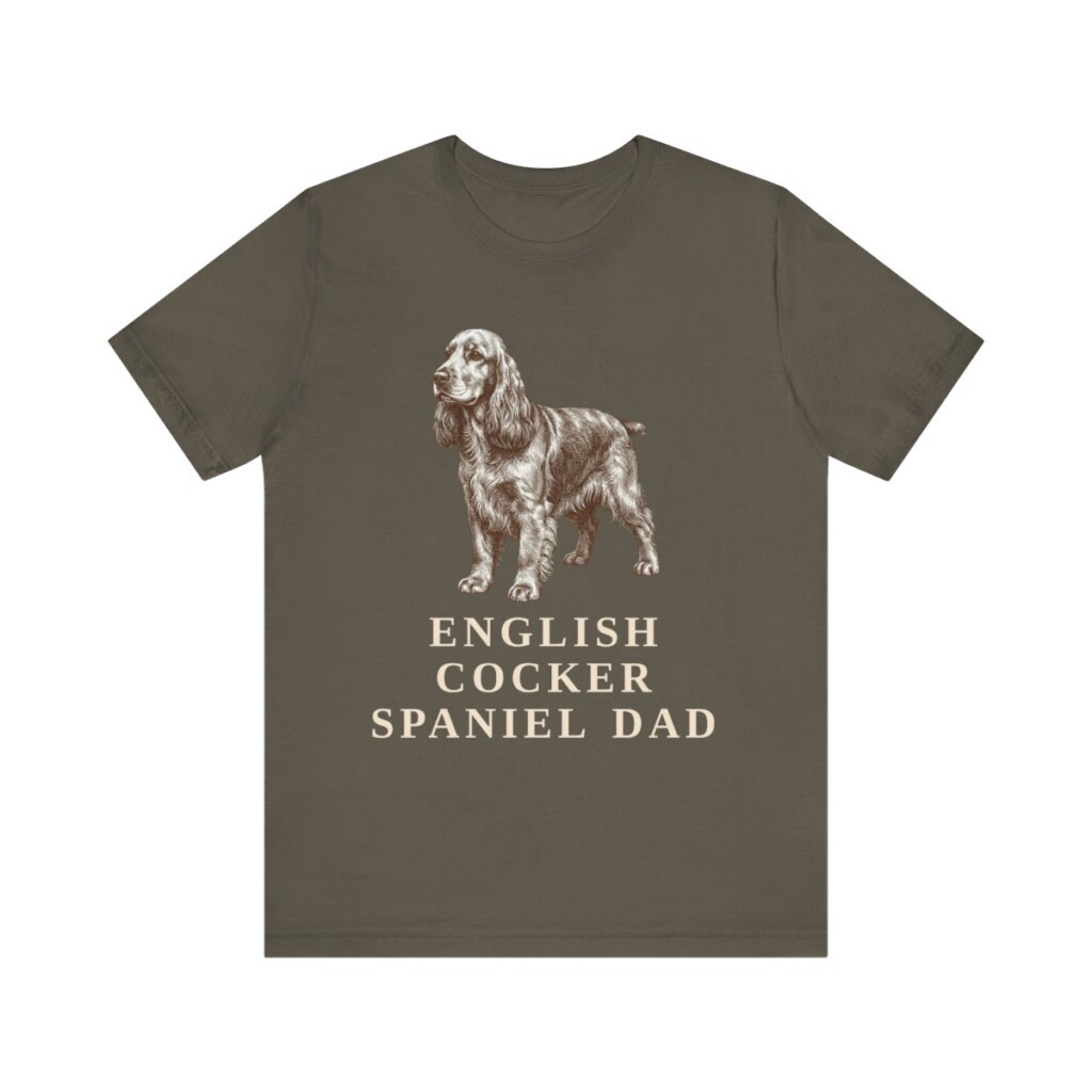 English Cocker Spaniel Dad Shirt, Vintage Dog Sketch Tee, Dog Dad Gift