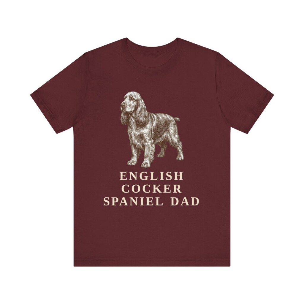 English Cocker Spaniel Dad Shirt, Vintage Dog Sketch Tee, Dog Dad Gift