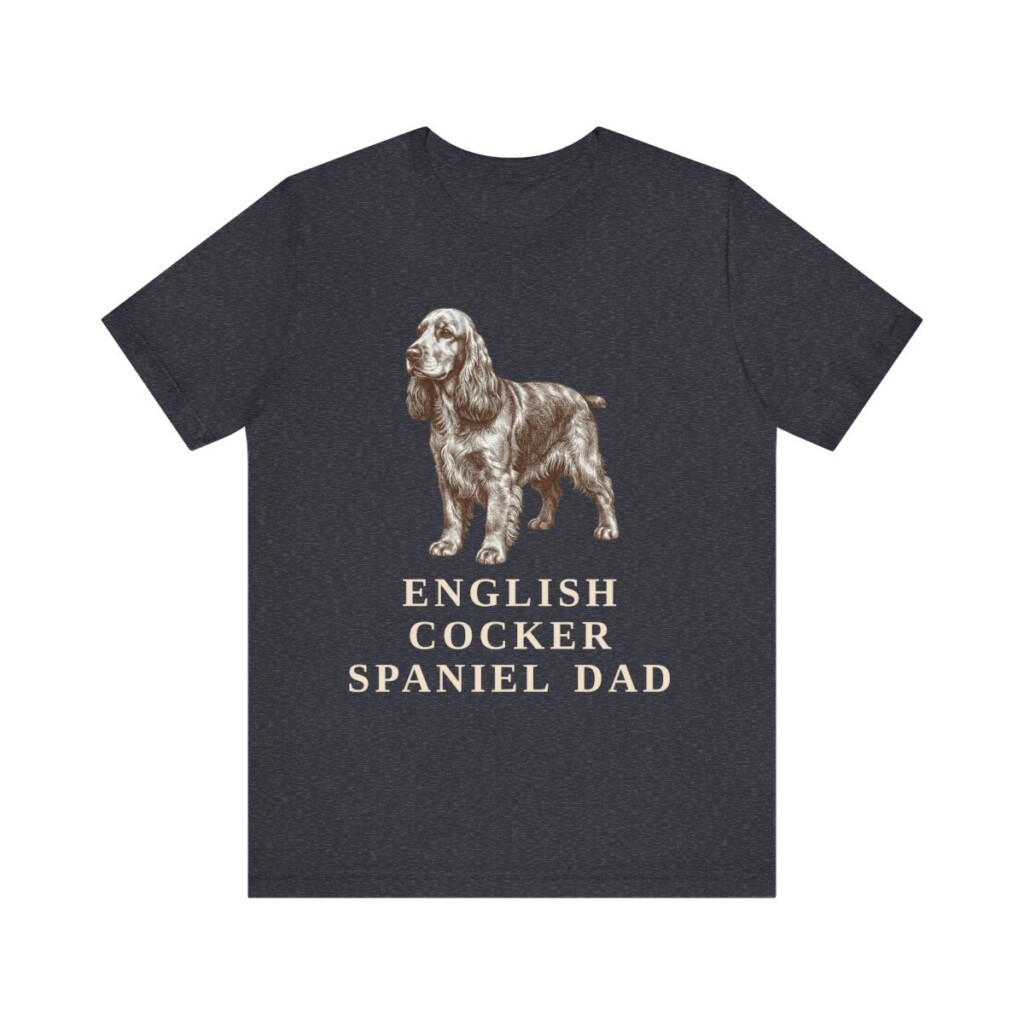 English Cocker Spaniel Dad Shirt, Vintage Dog Sketch Tee, Dog Dad Gift
