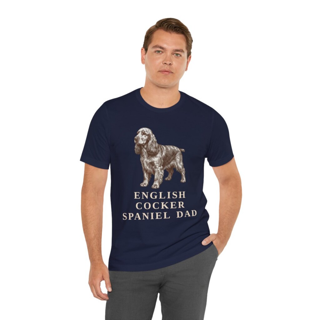 English Cocker Spaniel Dad Shirt, Vintage Dog Sketch Tee, Dog Dad Gift
