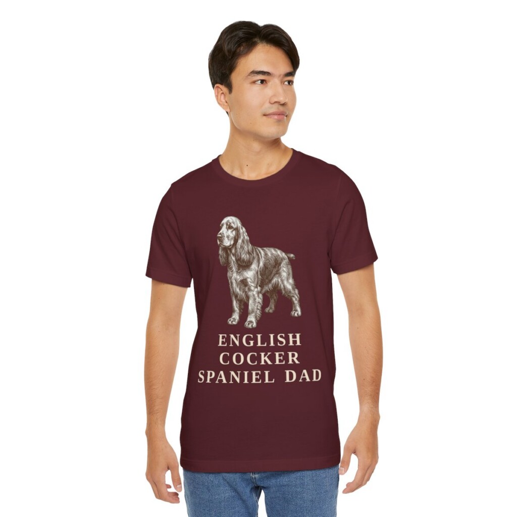 English Cocker Spaniel Dad Shirt, Vintage Dog Sketch Tee, Dog Dad Gift