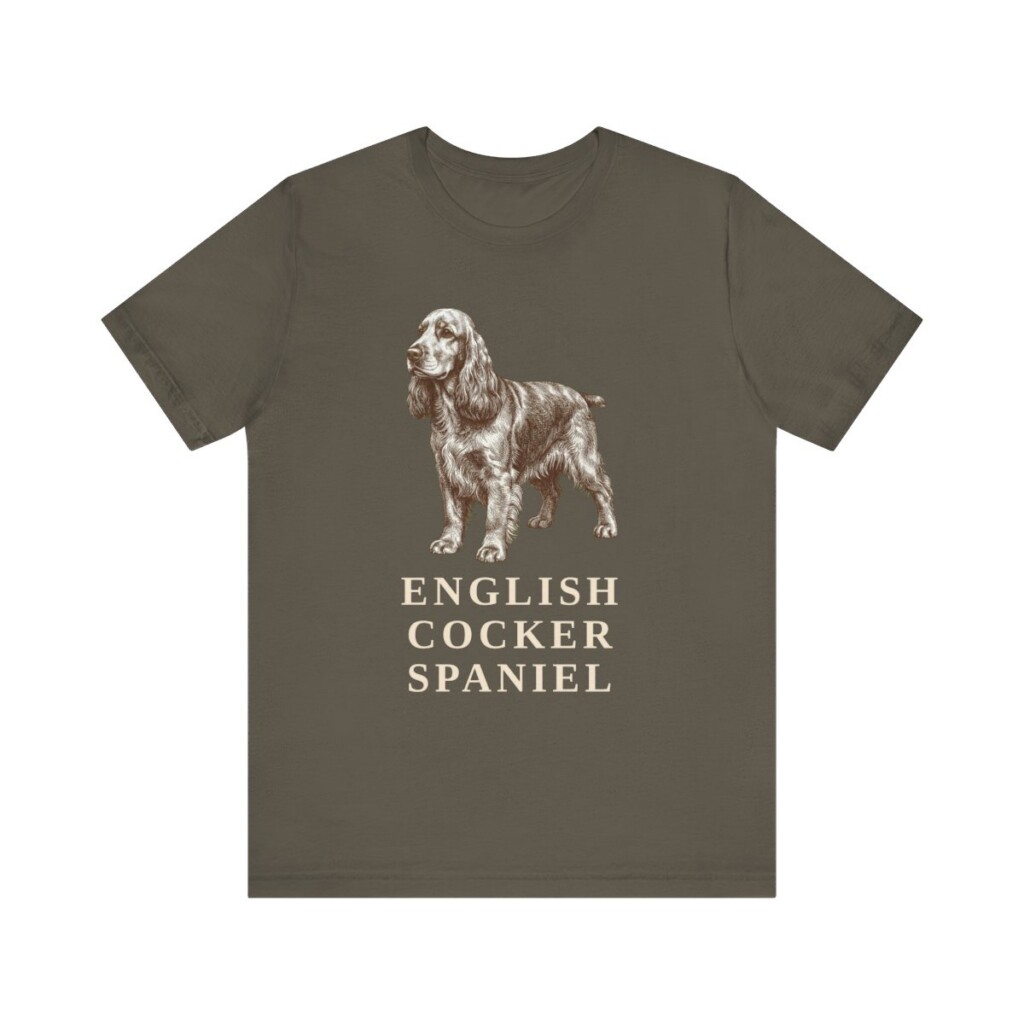 English Cocker Spaniel Lover Shirt, Vintage Dog Sketch Tee, Dog Lover Gift