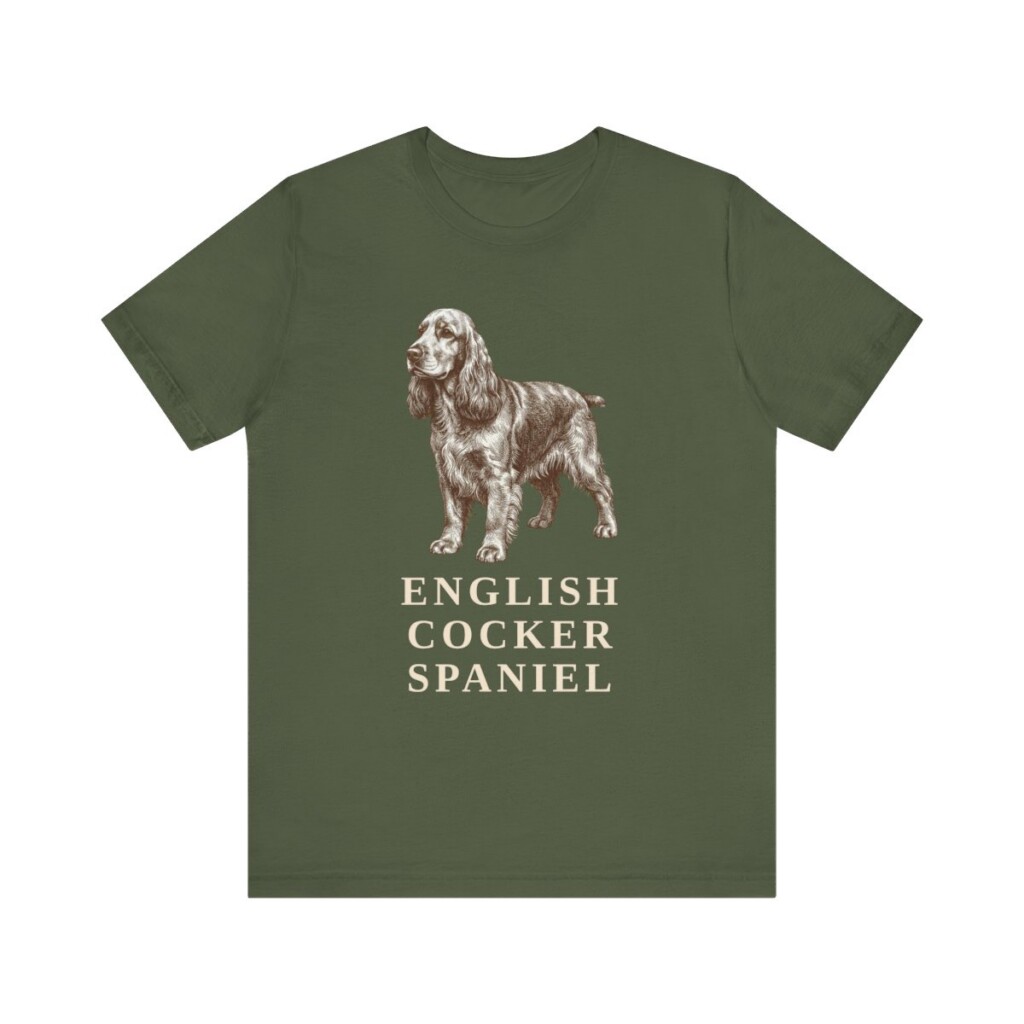 English Cocker Spaniel Lover Shirt, Vintage Dog Sketch Tee, Dog Lover Gift