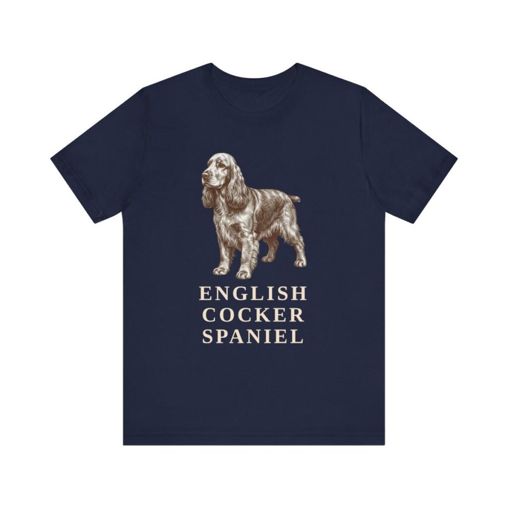English Cocker Spaniel Lover Shirt, Vintage Dog Sketch Tee, Dog Lover Gift