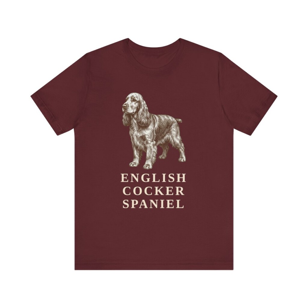 English Cocker Spaniel Lover Shirt, Vintage Dog Sketch Tee, Dog Lover Gift