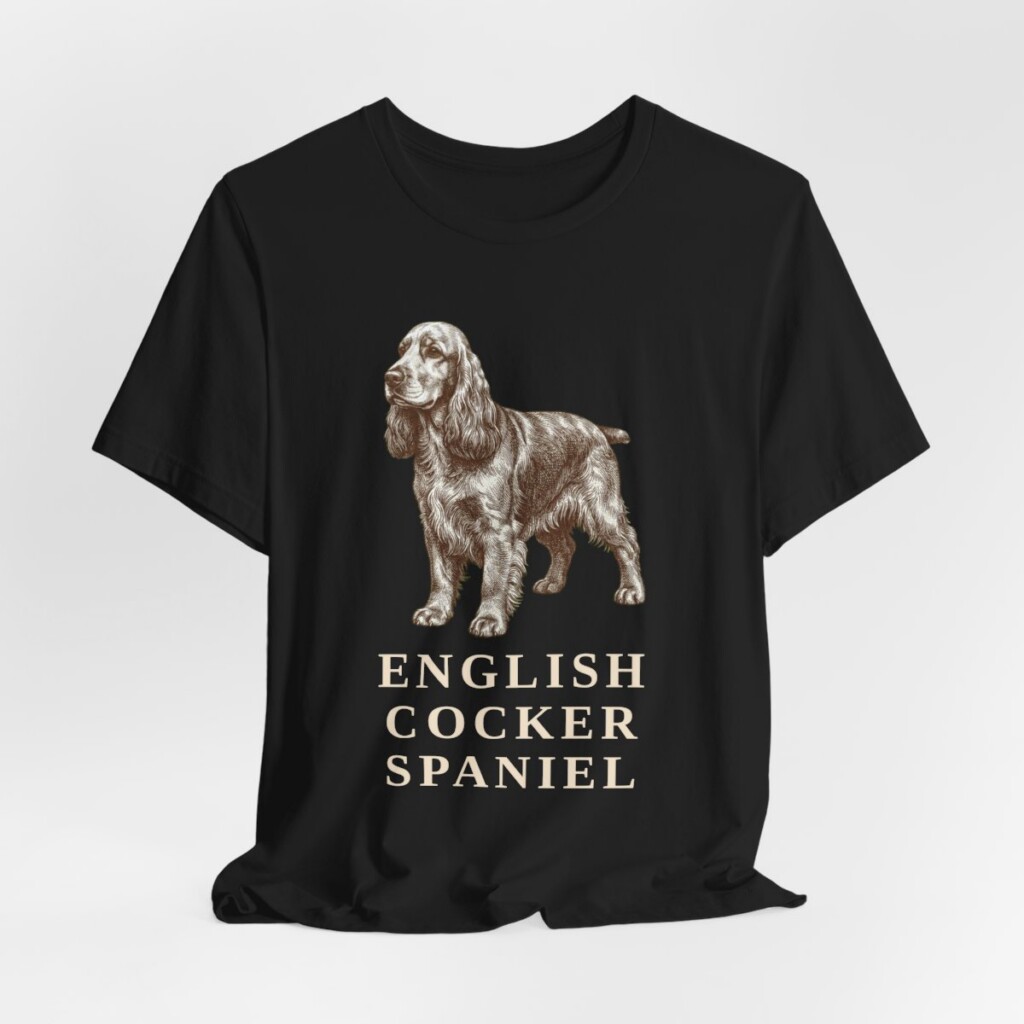 English Cocker Spaniel Lover Shirt, Vintage Dog Sketch Tee, Dog Lover Gift