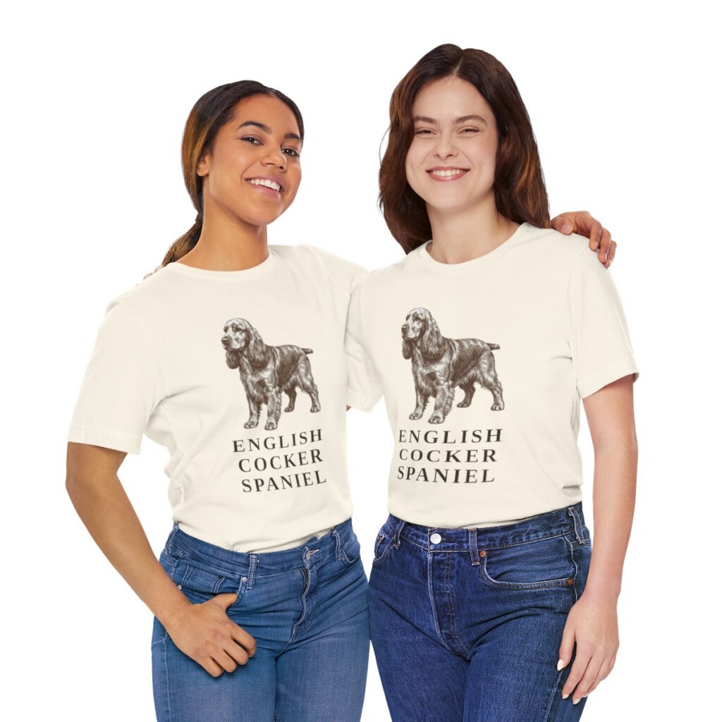 English Cocker Spaniel Lover Shirt, Vintage Dog Sketch Tee, Dog Lover Gift