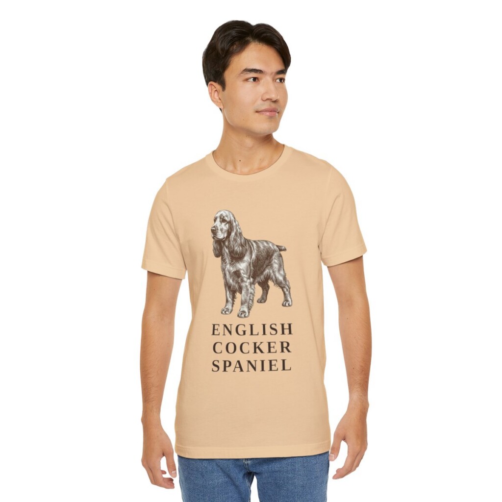 English Cocker Spaniel Lover Shirt, Vintage Dog Sketch Tee, Dog Lover Gift