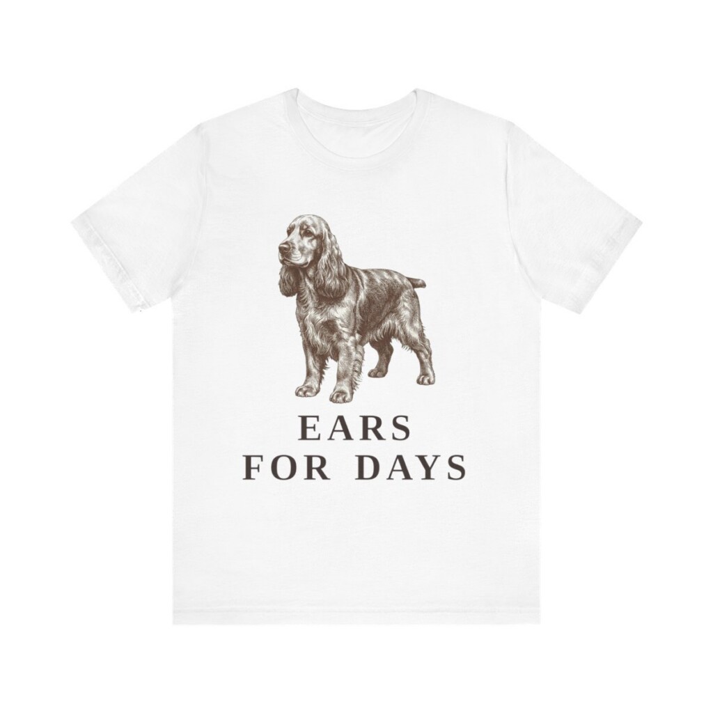 English Cocker Spaniel Humor Shirt, Vintage Dog Sketch Tee, Dog Humor Gift