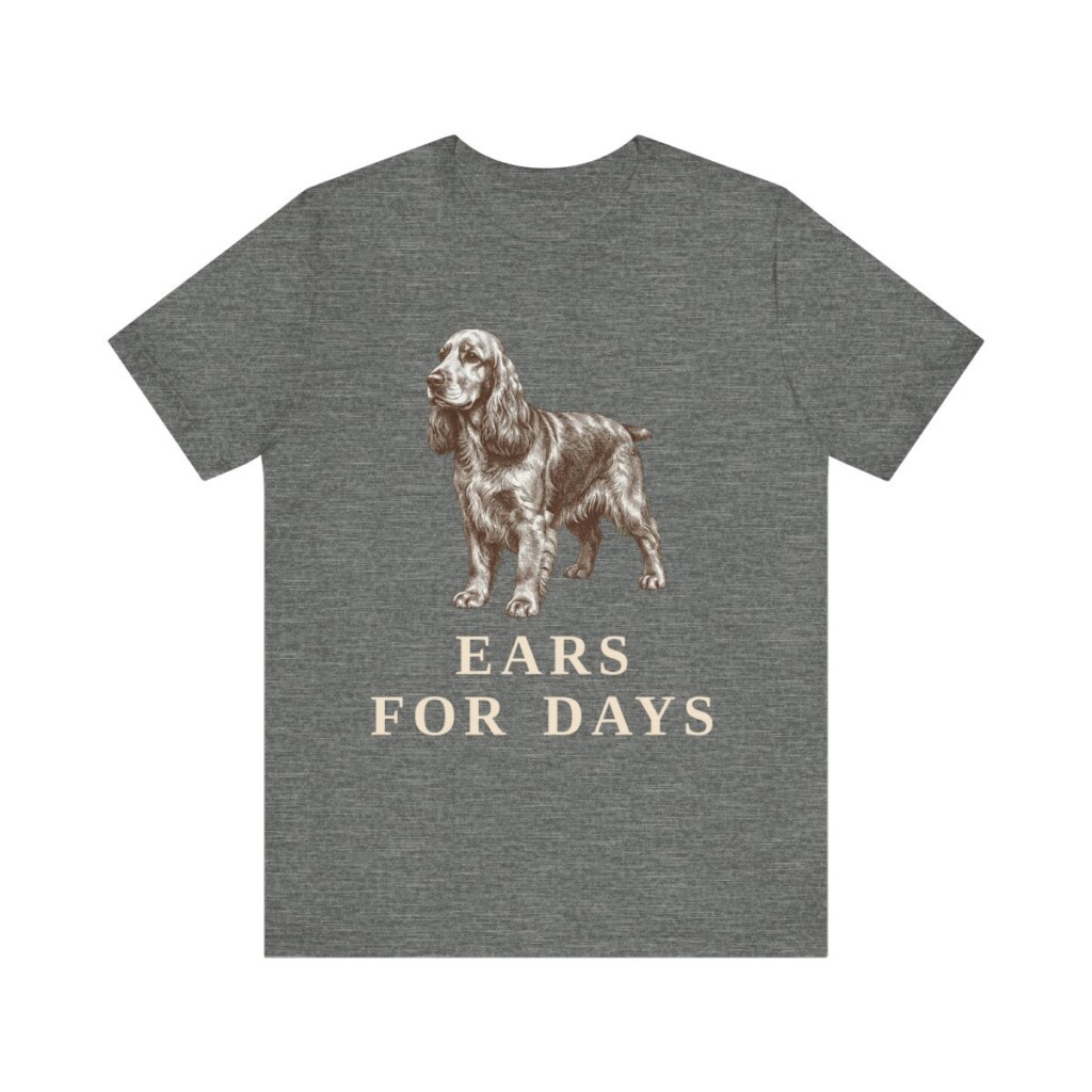 English Cocker Spaniel Humor Shirt, Vintage Dog Sketch Tee, Dog Humor Gift