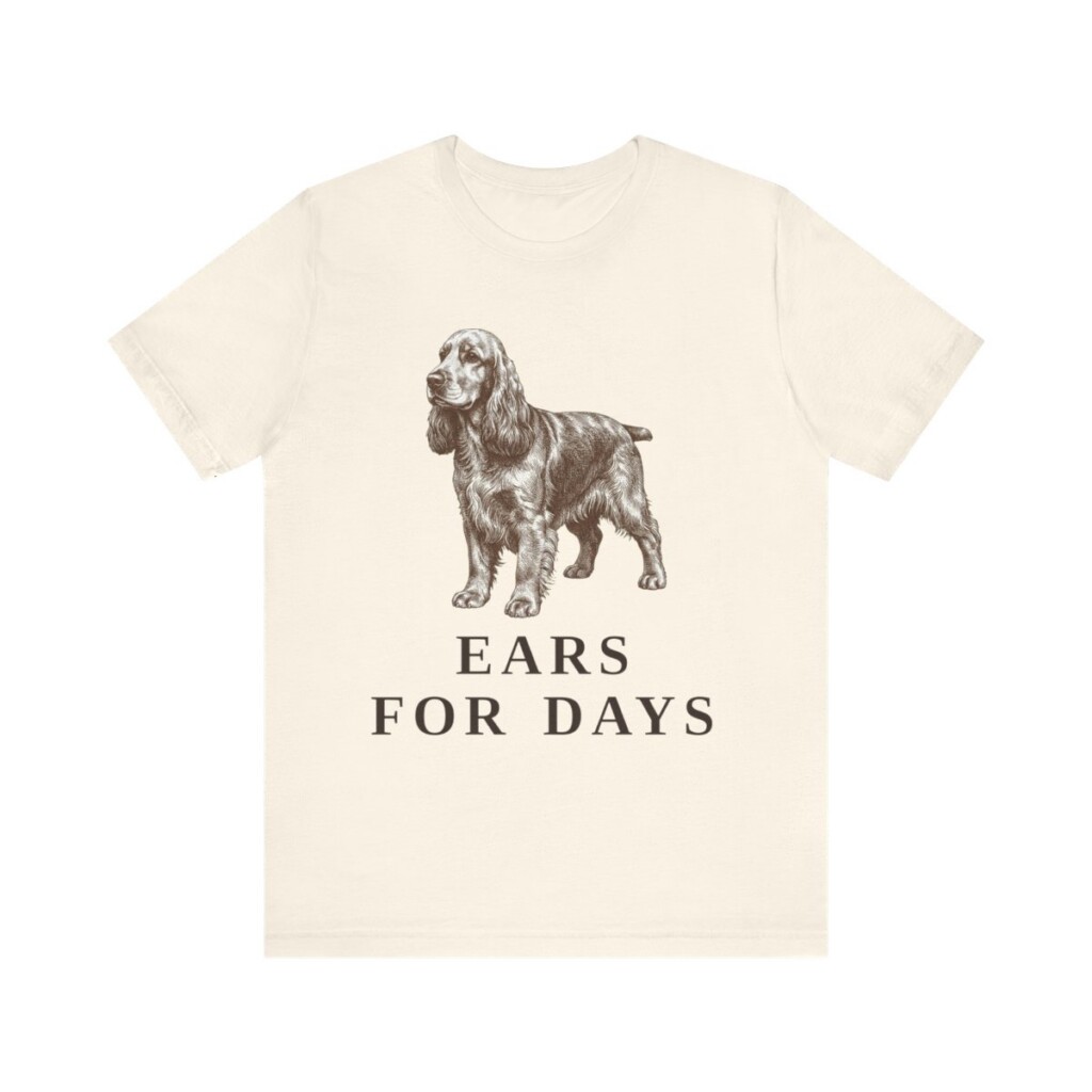 English Cocker Spaniel Humor Shirt, Vintage Dog Sketch Tee, Dog Humor Gift