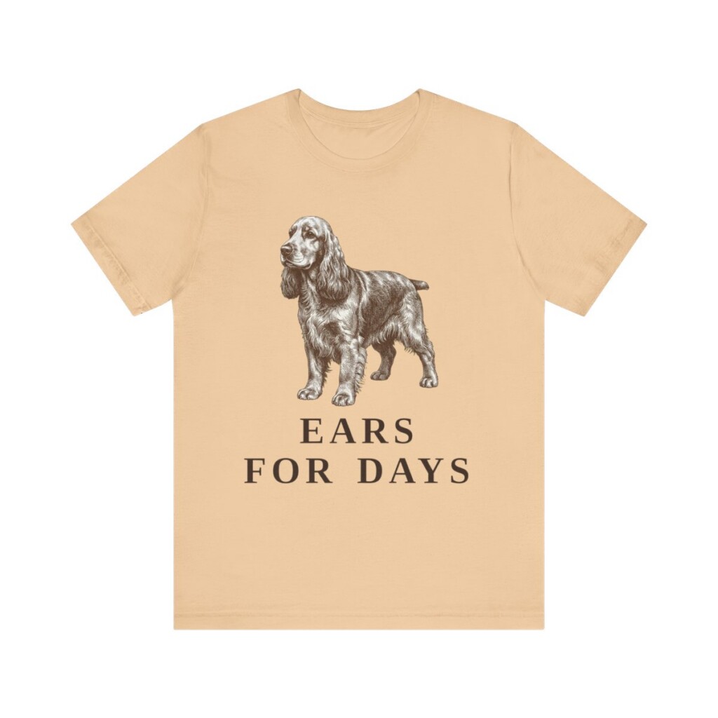 English Cocker Spaniel Humor Shirt, Vintage Dog Sketch Tee, Dog Humor Gift