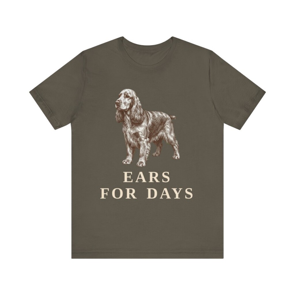 English Cocker Spaniel Humor Shirt, Vintage Dog Sketch Tee, Dog Humor Gift